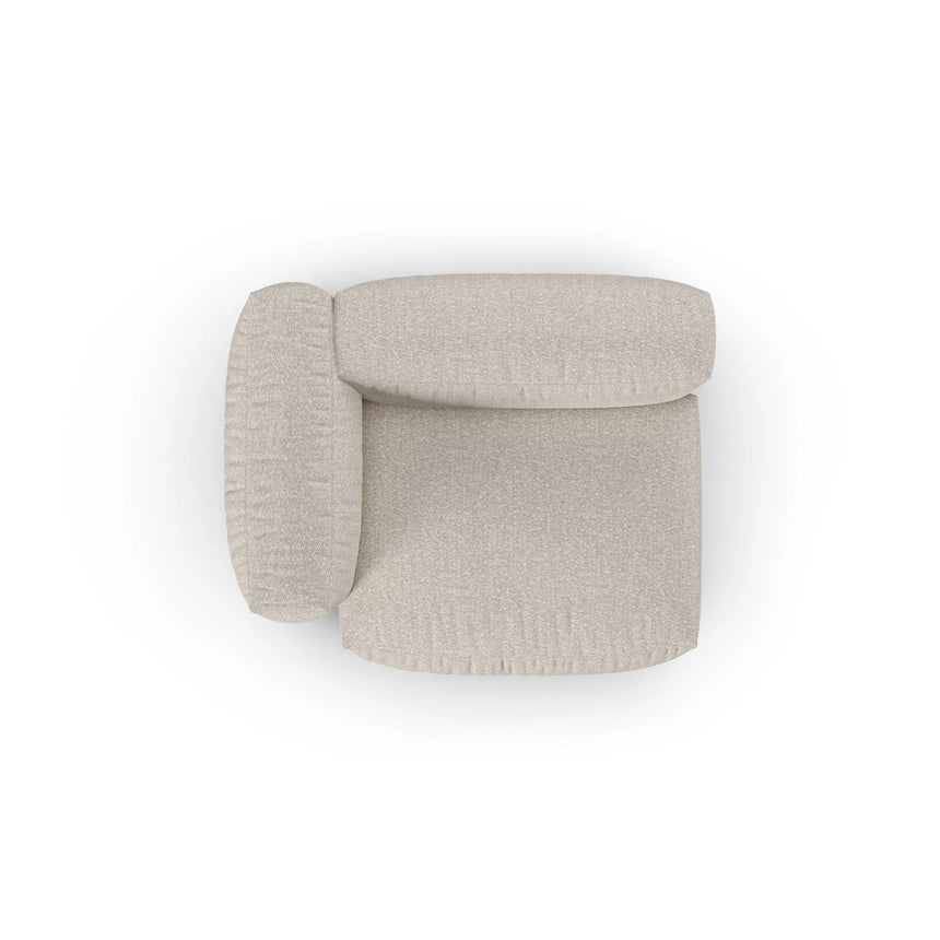 Martina Modulares Sofa Sitzelement, Linke Seite, Sitztiefe 90 cm, aus Boucle in Beige (Monet Sand), 120x120 cm von Micadoni – Bild 5