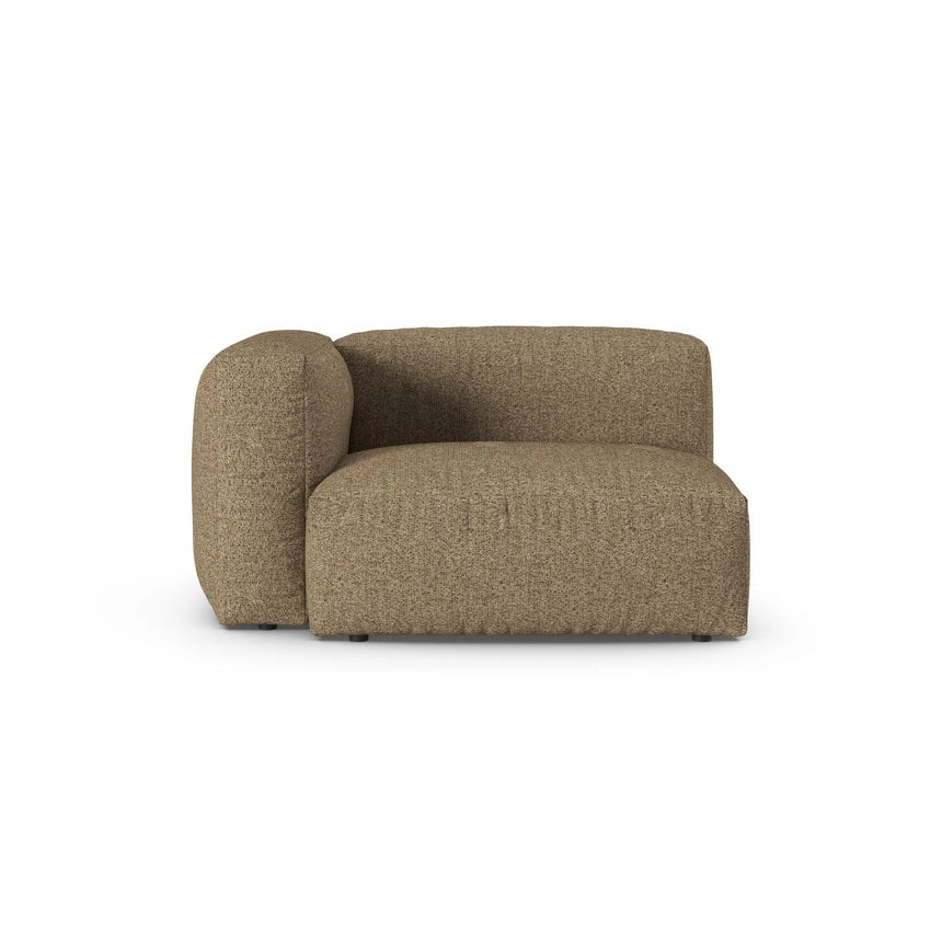 Martina Modulares Sofa Sitzelement, Linke Seite, Sitztiefe 90 cm, aus Boucle in Cappuccino (Monet Cappucino), 120x120 cm von Micadoni – Bild 1