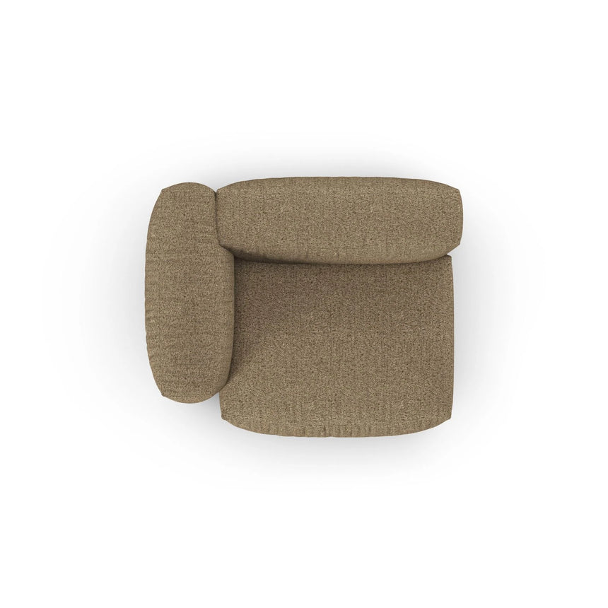Martina Modulares Sofa Sitzelement, Linke Seite, Sitztiefe 90 cm, aus Boucle in Cappuccino (Monet Cappucino), 120x120 cm von Micadoni – Bild 5