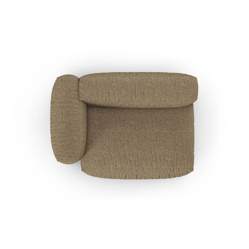 Martina Modulares Sofa Sitzelement, Linke Seite, Sitztiefe 90 cm, aus Boucle in Cappuccino (Monet Cappucino), 160x120 cm von Micadoni – Bild 5