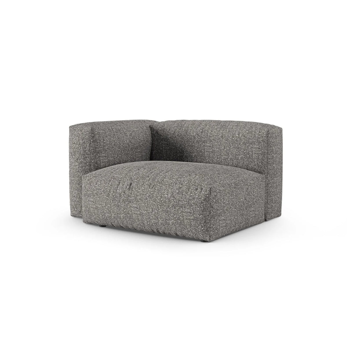 Martina Modulares Sofa Sitzelement, Linke Seite, Sitztiefe 90 cm, aus Boucle in Graphit (Monet Graphite), 120x120 cm von Micadoni – Bild 3