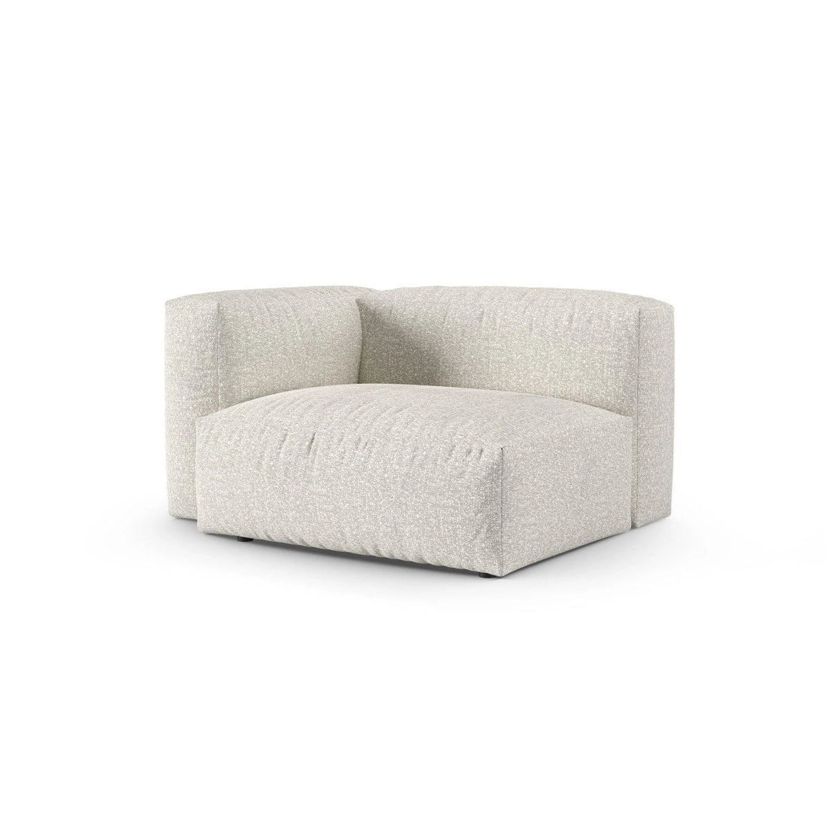 Martina Modulares Sofa Sitzelement, Linke Seite, Sitztiefe 90 cm, aus Boucle in Grau Beige meliert (Monet Pearl), 120x120 cm von Micadoni – Bild 3