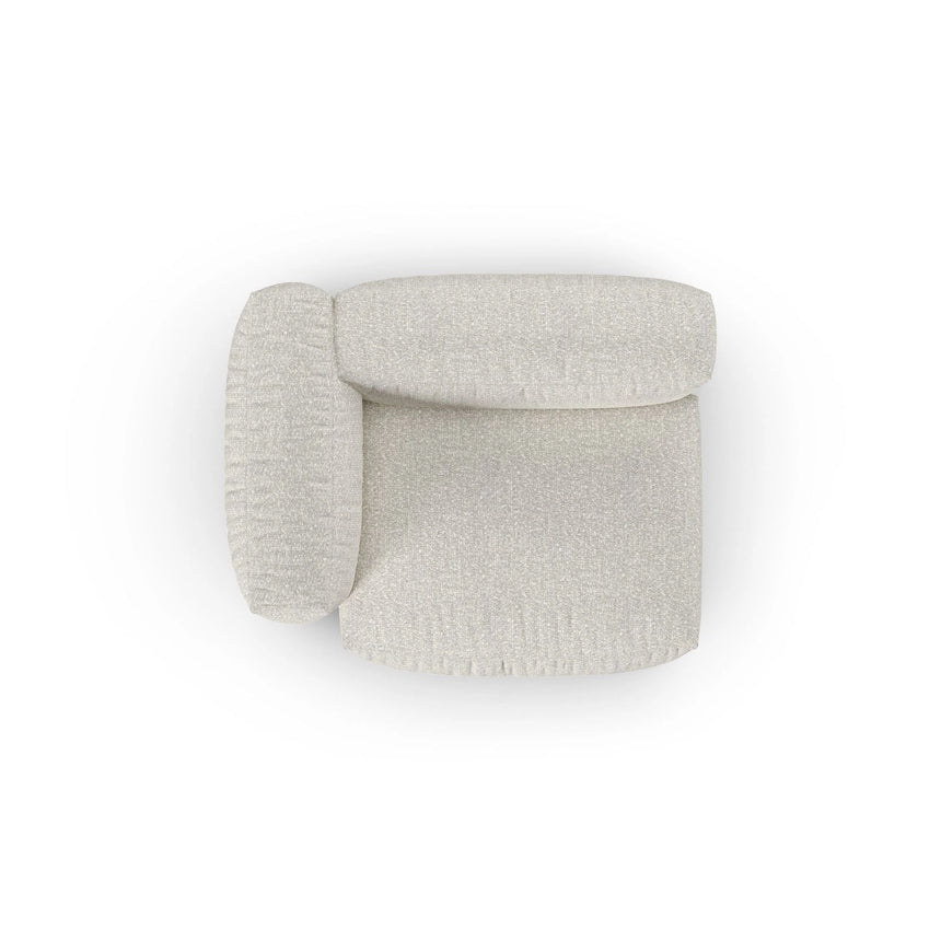 Martina Modulares Sofa Sitzelement, Linke Seite, Sitztiefe 90 cm, aus Boucle in Grau Beige meliert (Monet Pearl), 120x120 cm von Micadoni – Bild 5