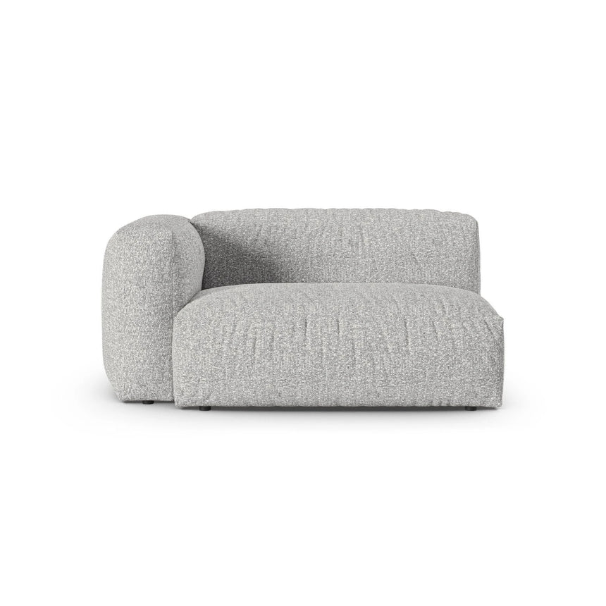 Martina Modulares Sofa Sitzelement, Linke Seite, Sitztiefe 90 cm, aus Boucle in Silber (Monet Silver), 160x120 cm von Micadoni – Bild 1