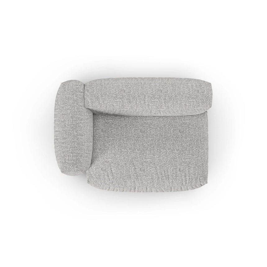 Martina Modulares Sofa Sitzelement, Linke Seite, Sitztiefe 90 cm, aus Boucle in Silber (Monet Silver), 160x120 cm von Micadoni – Bild 5
