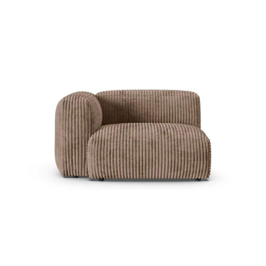 Martina Modulares Sofa Sitzelement, Linke Seite, Sitztiefe 90 cm, aus Cord in Acorn (Tilia 17), 120x120 cm von Micadoni – Bild 1