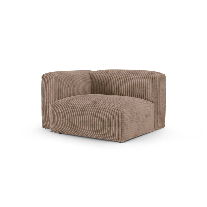 Martina Modulares Sofa Sitzelement, Linke Seite, Sitztiefe 90 cm, aus Cord in Acorn (Tilia 17), 120x120 cm von Micadoni – Bild 3