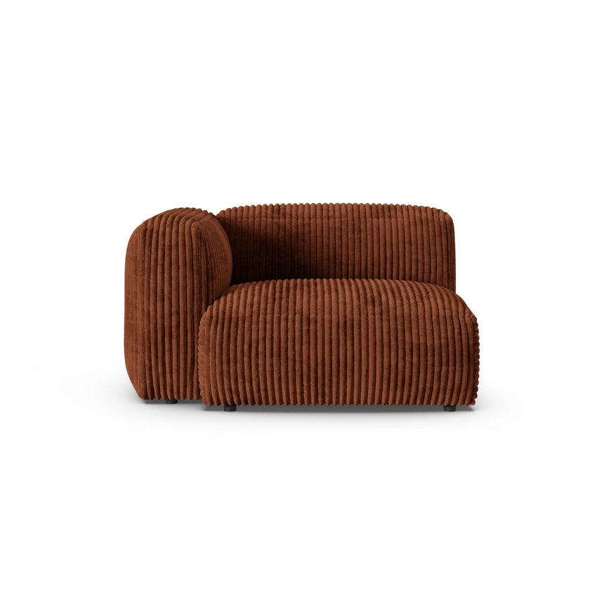 Martina Modulares Sofa Sitzelement, Linke Seite, Sitztiefe 90 cm, aus Cord in Brick (Tilia 52), 120x120 cm von Micadoni – Bild 1