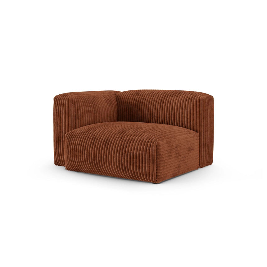 Martina Modulares Sofa Sitzelement, Linke Seite, Sitztiefe 90 cm, aus Cord in Brick (Tilia 52), 120x120 cm von Micadoni – Bild 3