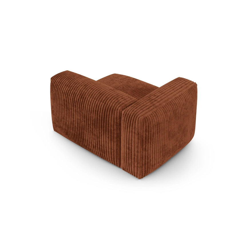 Martina Modulares Sofa Sitzelement, Linke Seite, Sitztiefe 90 cm, aus Cord in Brick (Tilia 52), 120x120 cm von Micadoni – Bild 4