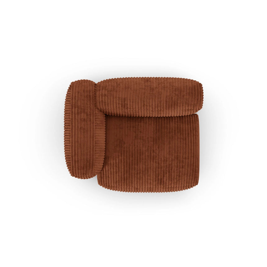 Martina Modulares Sofa Sitzelement, Linke Seite, Sitztiefe 90 cm, aus Cord in Brick (Tilia 52), 120x120 cm von Micadoni – Bild 5