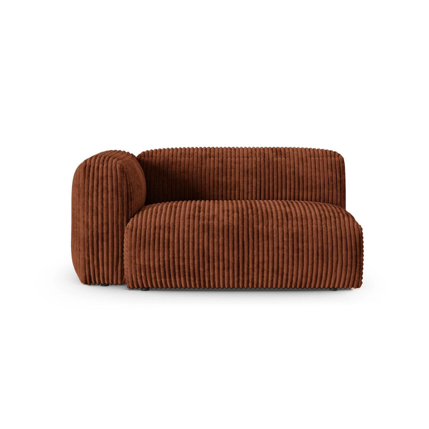 Martina Modulares Sofa Sitzelement, Linke Seite, Sitztiefe 90 cm, aus Cord in Brick (Tilia 52), 160x120 cm von Micadoni – Bild 1