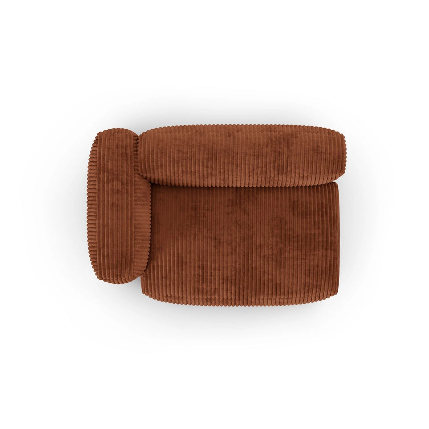 Martina Modulares Sofa Sitzelement, Linke Seite, Sitztiefe 90 cm, aus Cord in Brick (Tilia 52), 160x120 cm von Micadoni – Bild 5