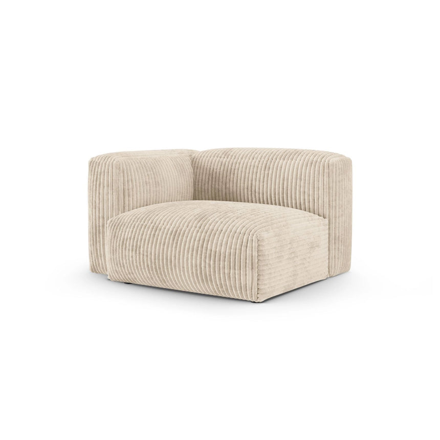 Martina Modulares Sofa Sitzelement, Linke Seite, Sitztiefe 90 cm, aus Cord in Leichtes Beige (Tilia 03), 120x120 cm von Micadoni – Bild 3