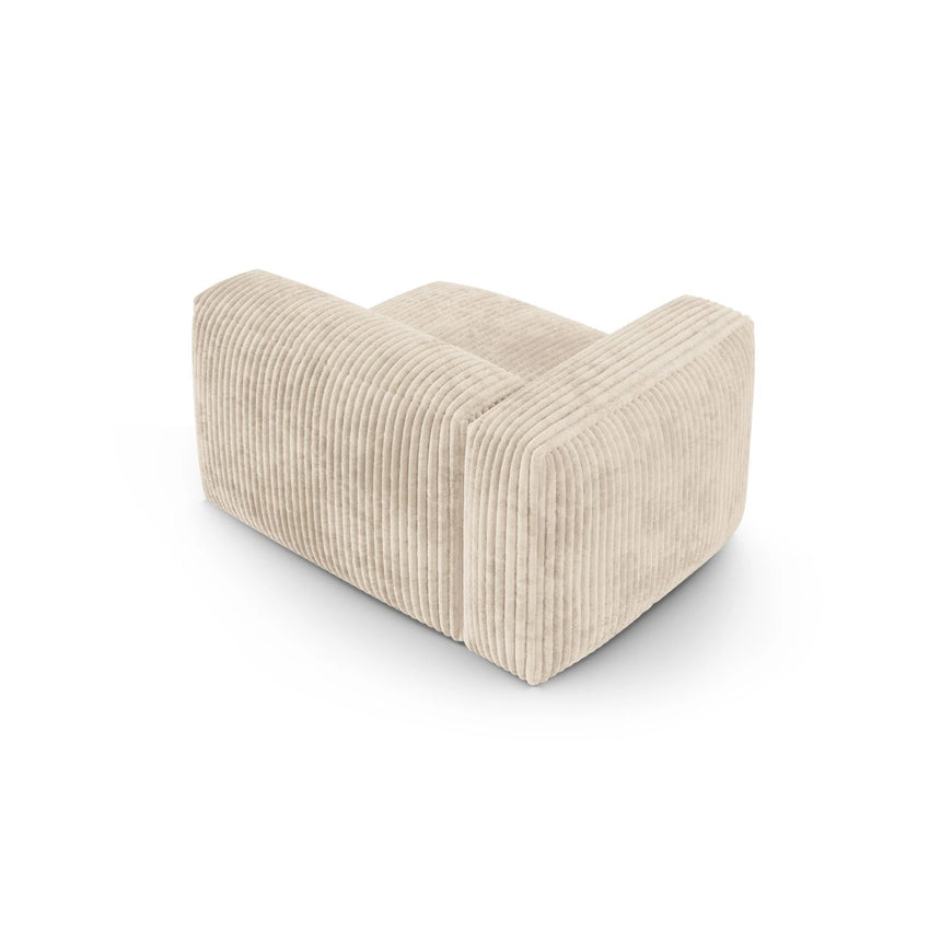 Martina Modulares Sofa Sitzelement, Linke Seite, Sitztiefe 90 cm, aus Cord in Leichtes Beige (Tilia 03), 120x120 cm von Micadoni – Bild 4