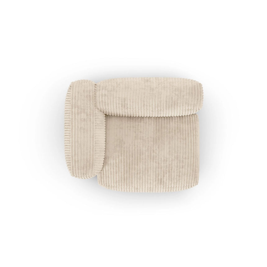 Martina Modulares Sofa Sitzelement, Linke Seite, Sitztiefe 90 cm, aus Cord in Leichtes Beige (Tilia 03), 120x120 cm von Micadoni – Bild 5