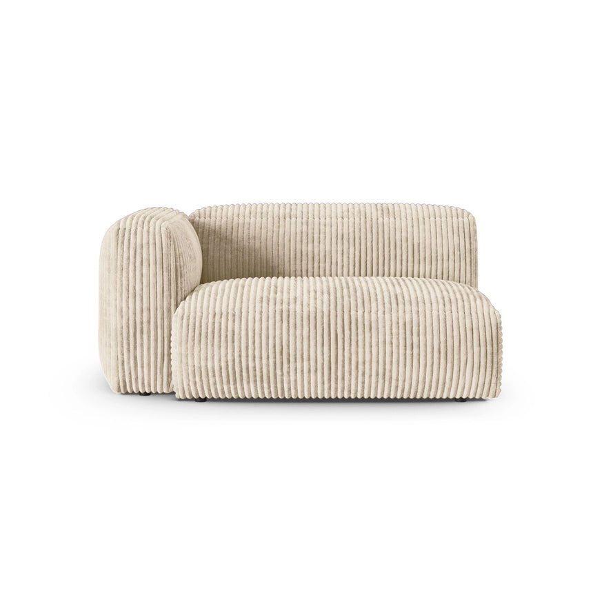 Martina Modulares Sofa Sitzelement, Linke Seite, Sitztiefe 90 cm, aus Cord in Leichtes Beige (Tilia 03), 160x120 cm von Micadoni – Bild 1