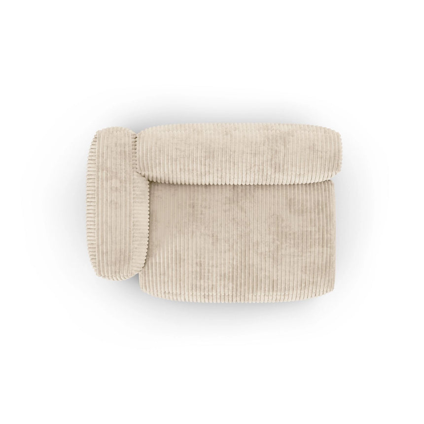 Martina Modulares Sofa Sitzelement, Linke Seite, Sitztiefe 90 cm, aus Cord in Leichtes Beige (Tilia 03), 160x120 cm von Micadoni – Bild 5