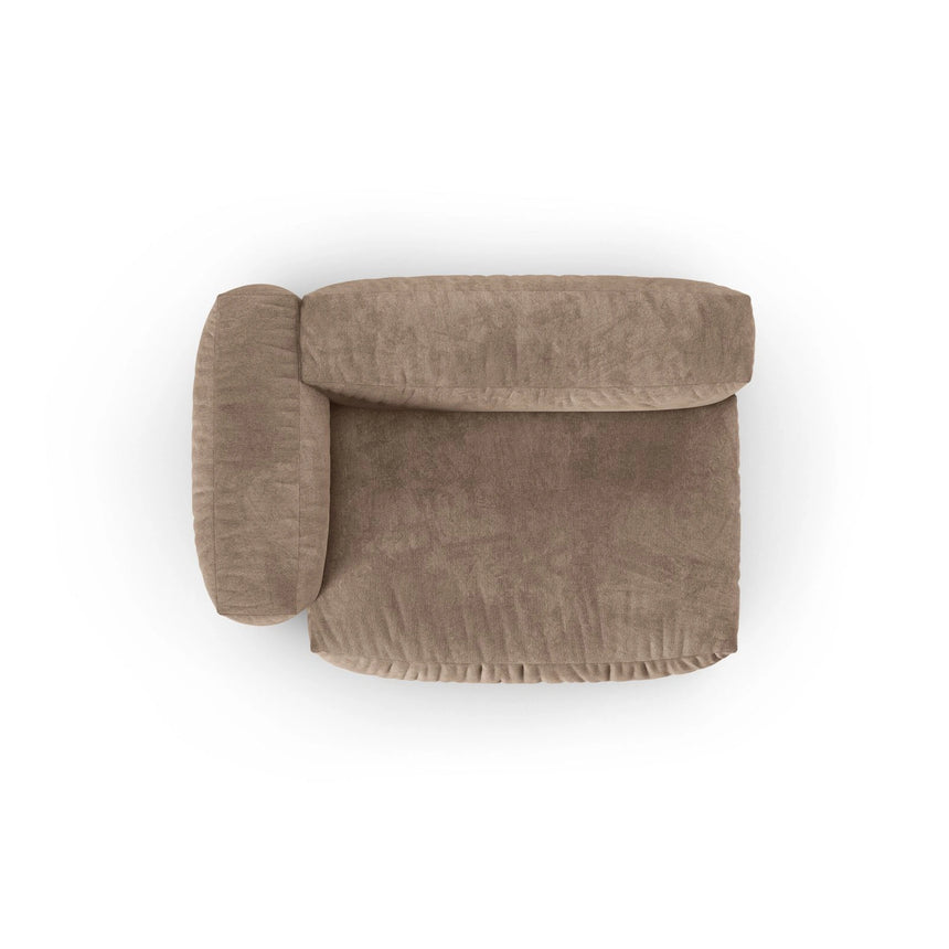 Martina Modulares Sofa Sitzelement, Linke Seite, Sitztiefe 90 cm, aus Samt in Dunkelbeige (Vogue 3), 160x120 cm von Micadoni – Bild 5