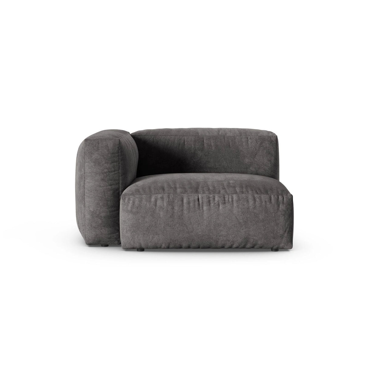 Martina Modulares Sofa Sitzelement, Linke Seite, Sitztiefe 90 cm, aus Samt in Grau (Vogue 15), 120x120 cm von Micadoni – Bild 1