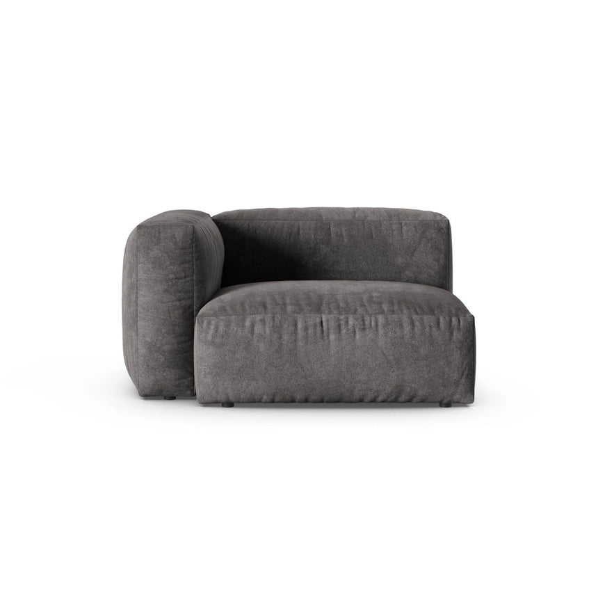 Martina Modulares Sofa Sitzelement, Linke Seite, Sitztiefe 90 cm, aus Samt in Grau (Vogue 15), 120x120 cm von Micadoni – Bild 1
