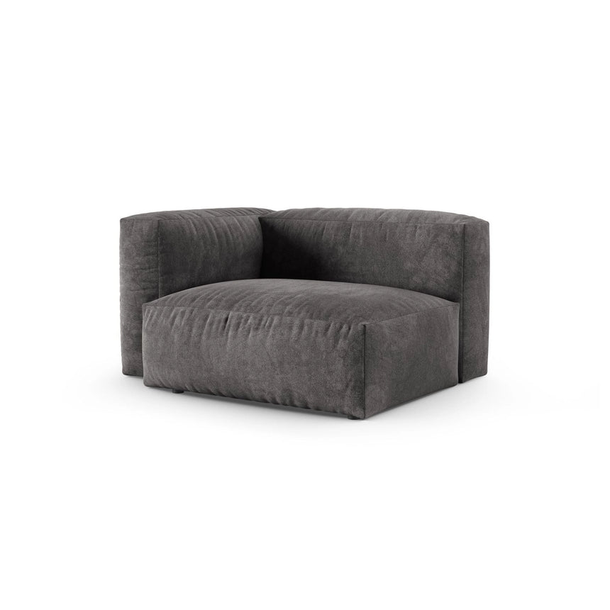 Martina Modulares Sofa Sitzelement, Linke Seite, Sitztiefe 90 cm, aus Samt in Grau (Vogue 15), 120x120 cm von Micadoni – Bild 3