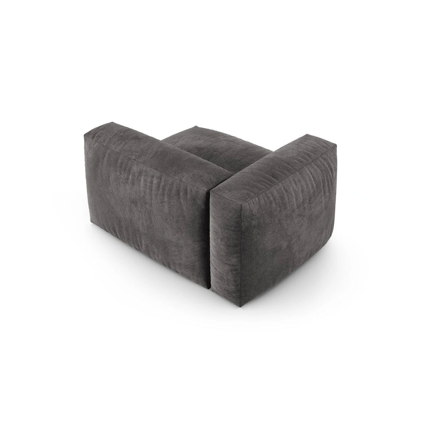 Martina Modulares Sofa Sitzelement, Linke Seite, Sitztiefe 90 cm, aus Samt in Grau (Vogue 15), 120x120 cm von Micadoni – Bild 4