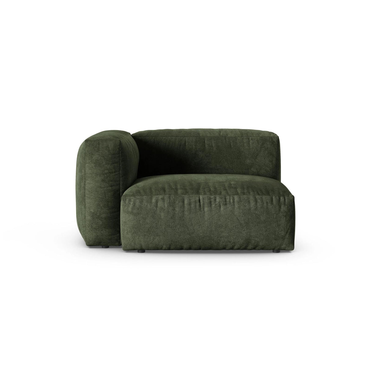 Martina Modulares Sofa Sitzelement, Linke Seite, Sitztiefe 90 cm, aus Samt in Grün (Vogue 11), 120x120 cm von Micadoni – Bild 1