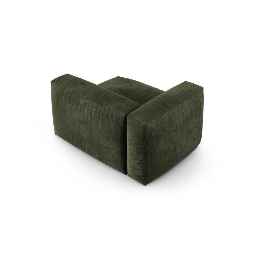 Martina Modulares Sofa Sitzelement, Linke Seite, Sitztiefe 90 cm, aus Samt in Grün (Vogue 11), 120x120 cm von Micadoni – Bild 4