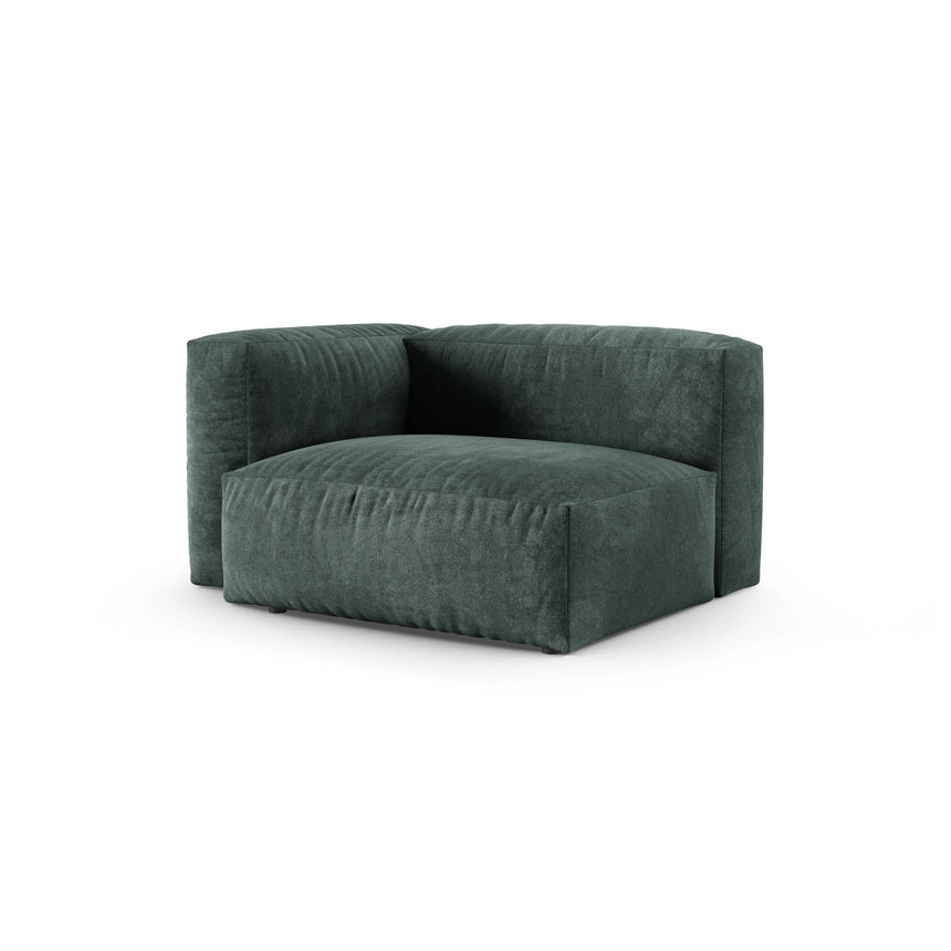 Martina Modulares Sofa Sitzelement, Linke Seite, Sitztiefe 90 cm, aus Samt in Petrol (Vogue 12), 120x120 cm von Micadoni – Bild 3