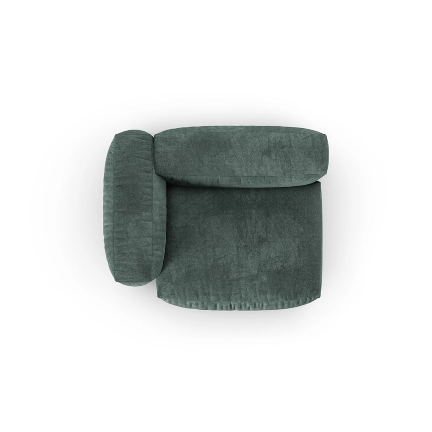 Martina Modulares Sofa Sitzelement, Linke Seite, Sitztiefe 90 cm, aus Samt in Petrol (Vogue 12), 120x120 cm von Micadoni – Bild 5