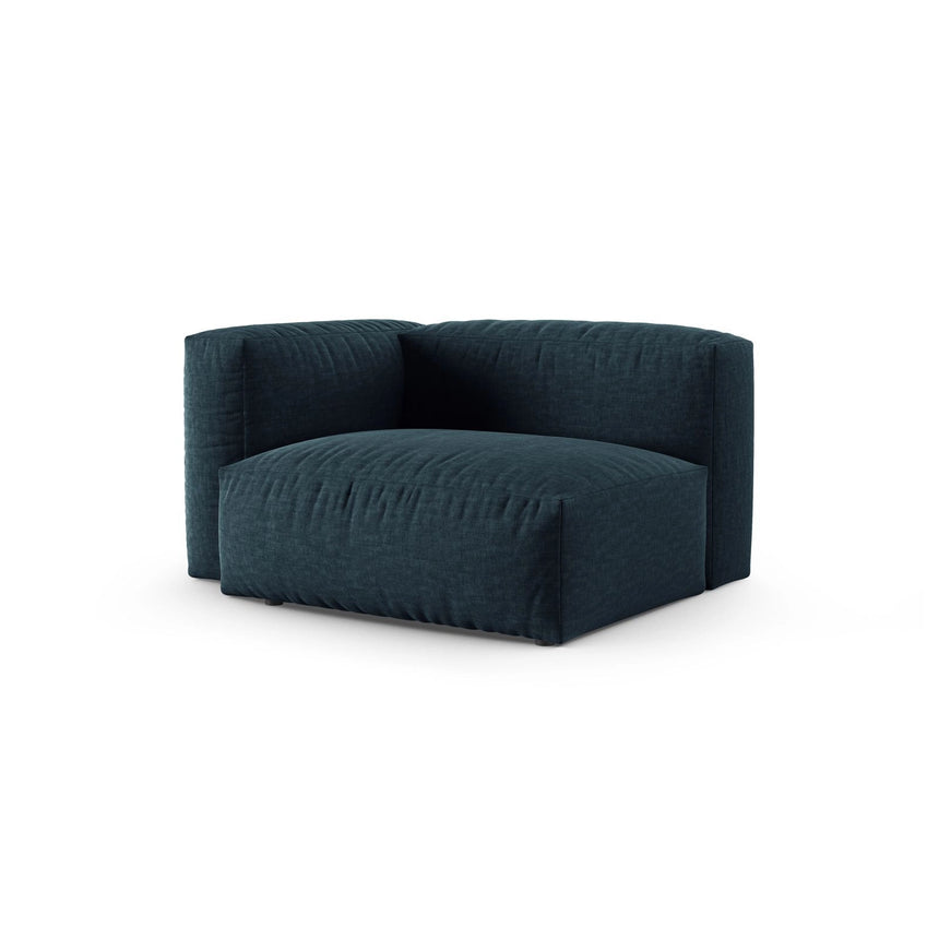 Martina Modulares Sofa Sitzelement, Linke Seite, Sitztiefe 90 cm, aus Strukturierter Stoff in Blau Jeans (Boston Ocean), 120x120 cm von Micadoni – Bild 3