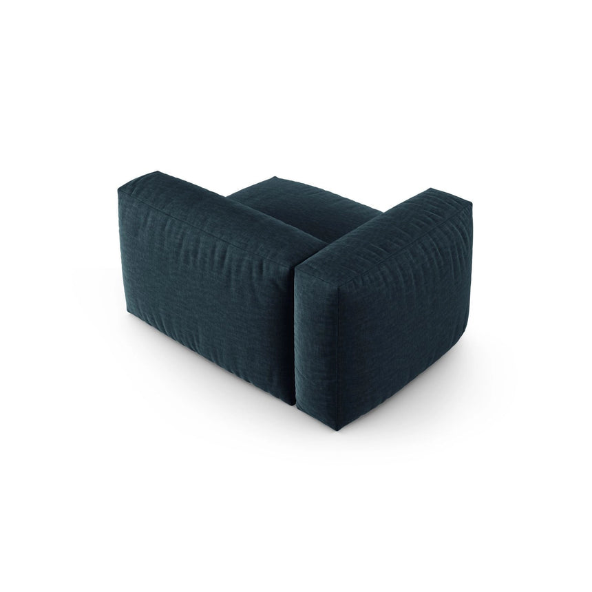 Martina Modulares Sofa Sitzelement, Linke Seite, Sitztiefe 90 cm, aus Strukturierter Stoff in Blau Jeans (Boston Ocean), 120x120 cm von Micadoni – Bild 4