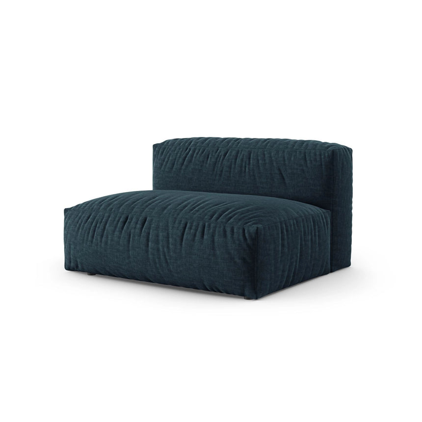 Martina Modulares Sofa Sitzelement, Linke Seite, Sitztiefe 90 cm, aus Strukturierter Stoff in Blau Jeans (Boston Ocean), 160x120 cm von Micadoni – Bild 3