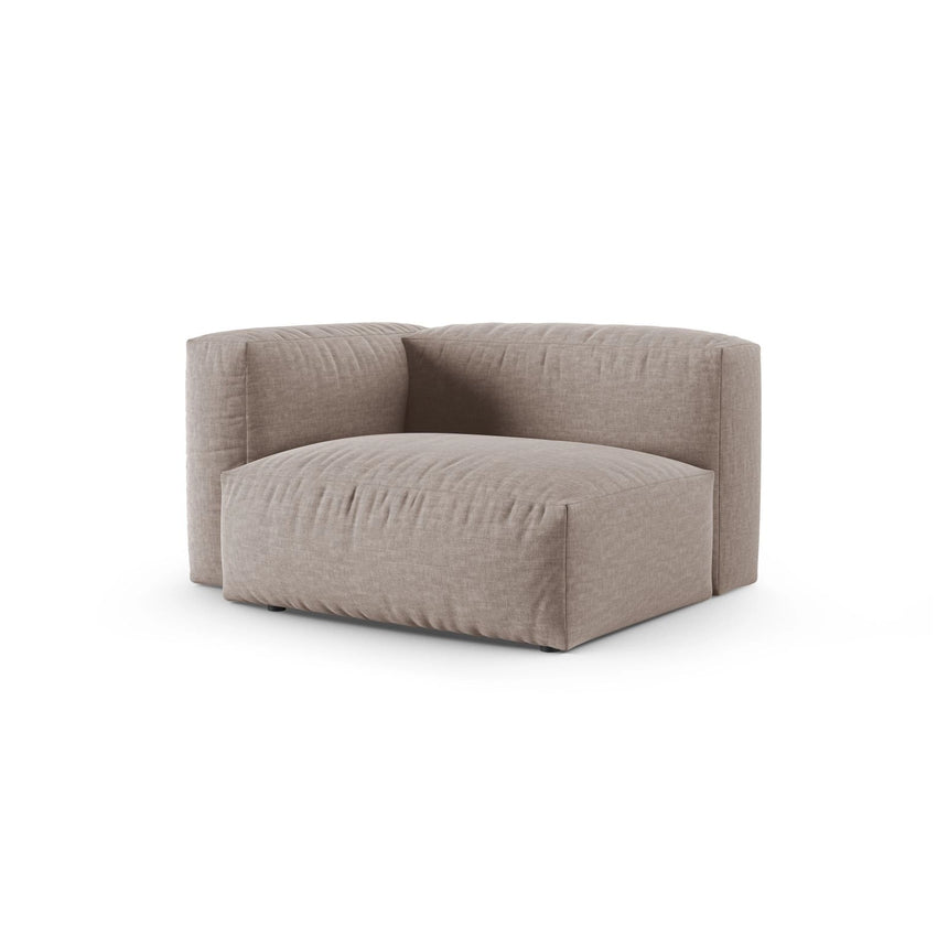 Martina Modulares Sofa Sitzelement, Linke Seite, Sitztiefe 90 cm, aus Strukturierter Stoff in Dunkelbeige (Boston Trufa), 120x120 cm von Micadoni – Bild 3