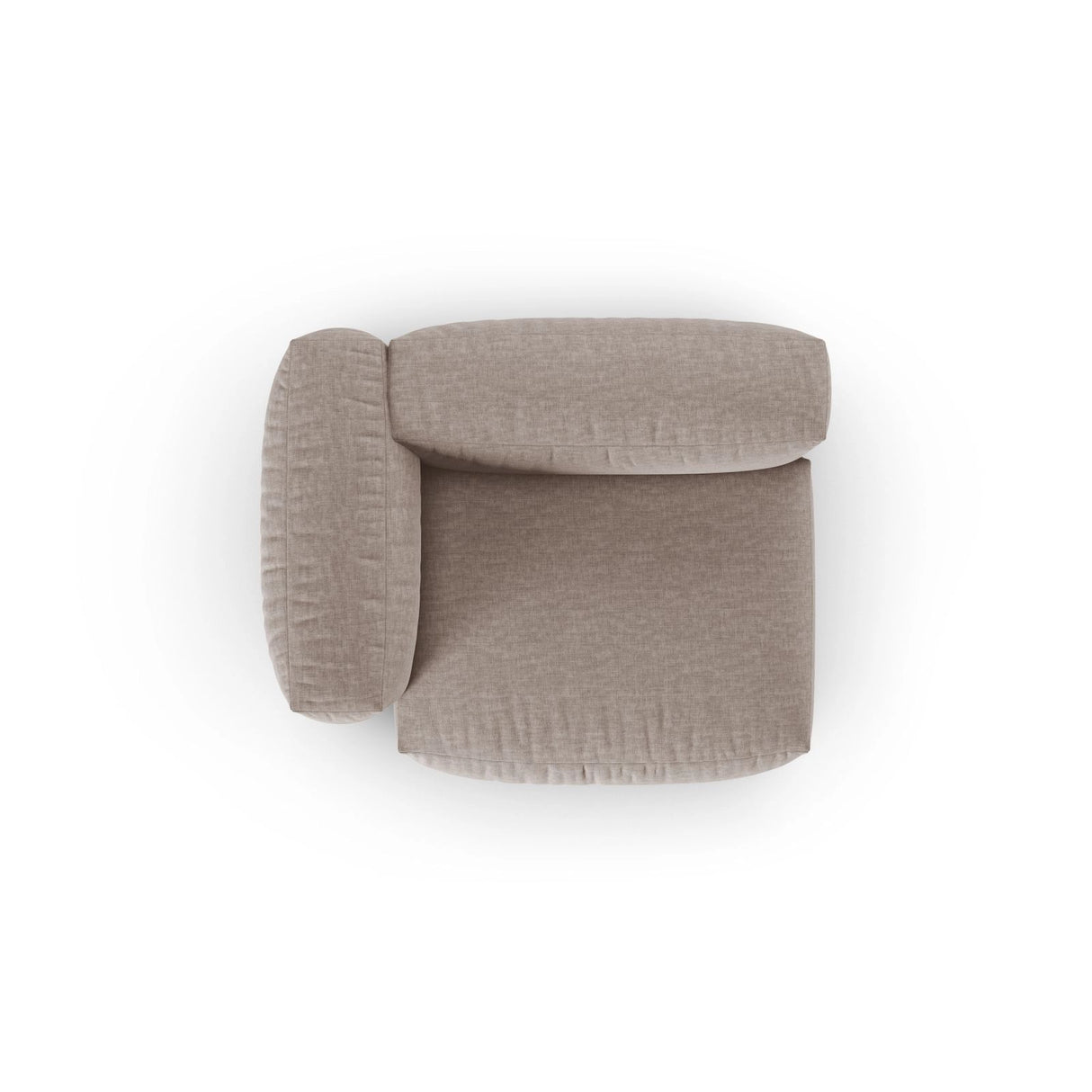 Martina Modulares Sofa Sitzelement, Linke Seite, Sitztiefe 90 cm, aus Strukturierter Stoff in Dunkelbeige (Boston Trufa), 120x120 cm von Micadoni – Bild 5