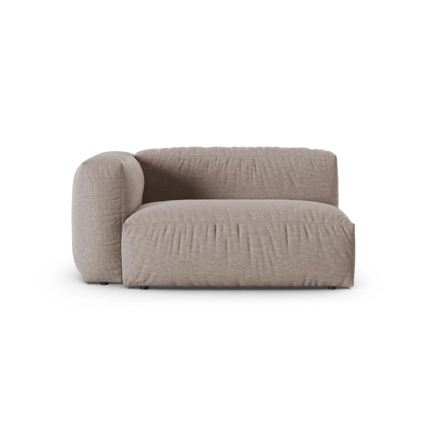 Martina Modulares Sofa Sitzelement, Linke Seite, Sitztiefe 90 cm, aus Strukturierter Stoff in Dunkelbeige (Boston Trufa), 160x120 cm von Micadoni – Bild 1
