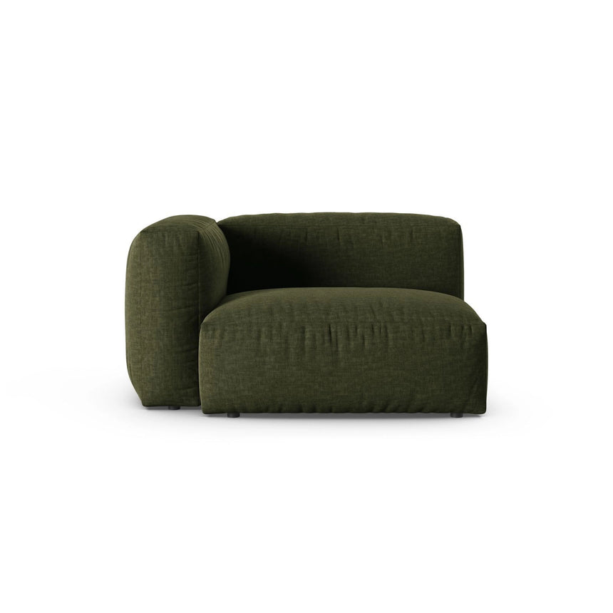 Martina Modulares Sofa Sitzelement, Linke Seite, Sitztiefe 90 cm, aus Strukturierter Stoff in Grün (Boston Forest), 120x120 cm von Micadoni – Bild 1