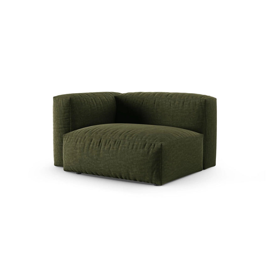 Martina Modulares Sofa Sitzelement, Linke Seite, Sitztiefe 90 cm, aus Strukturierter Stoff in Grün (Boston Forest), 120x120 cm von Micadoni – Bild 3
