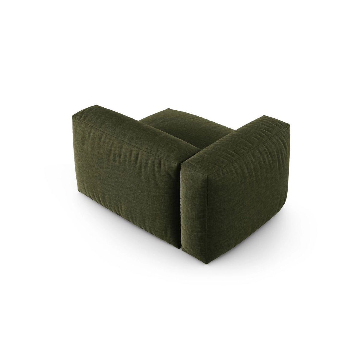 Martina Modulares Sofa Sitzelement, Linke Seite, Sitztiefe 90 cm, aus Strukturierter Stoff in Grün (Boston Forest), 120x120 cm von Micadoni – Bild 4