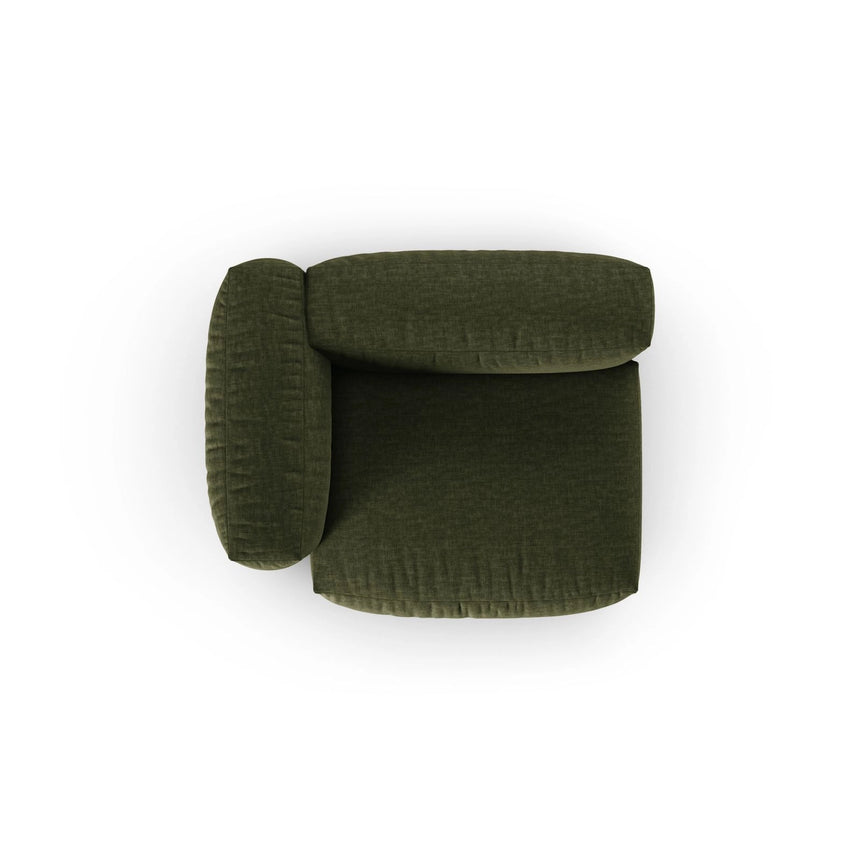 Martina Modulares Sofa Sitzelement, Linke Seite, Sitztiefe 90 cm, aus Strukturierter Stoff in Grün (Boston Forest), 120x120 cm von Micadoni – Bild 5