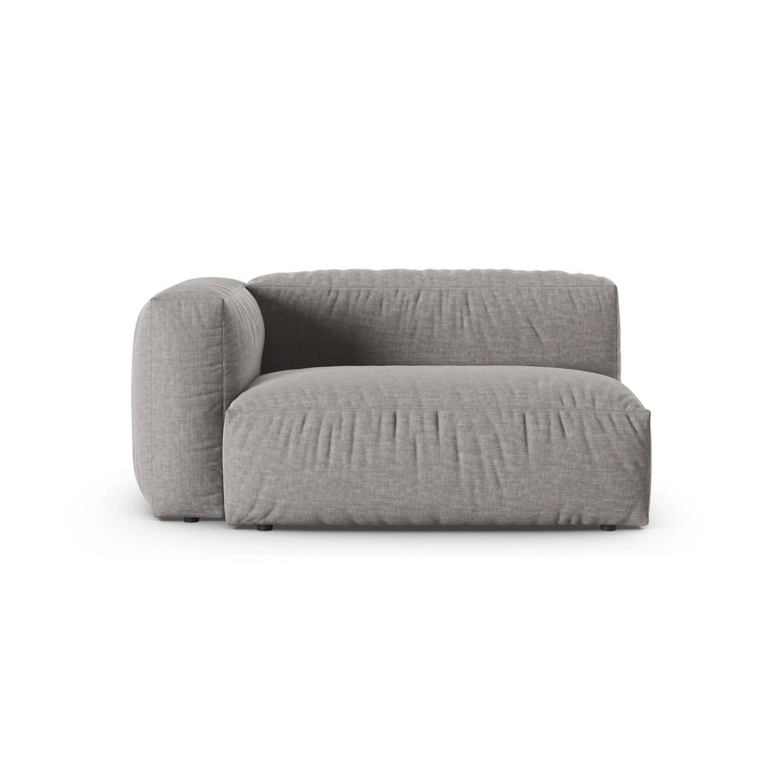Martina Modulares Sofa Sitzelement, Linke Seite, Sitztiefe 90 cm, aus Strukturierter Stoff in Hellgrau (Boston Light Grey), 160x120 cm von Micadoni – Bild 1