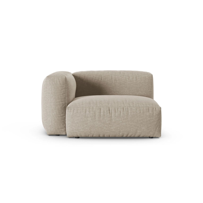 Martina Modulares Sofa Sitzelement, Linke Seite, Sitztiefe 90 cm, aus Strukturierter Stoff in Leichtes Beige (Boston Toffee), 120x120 cm von Micadoni – Bild 1
