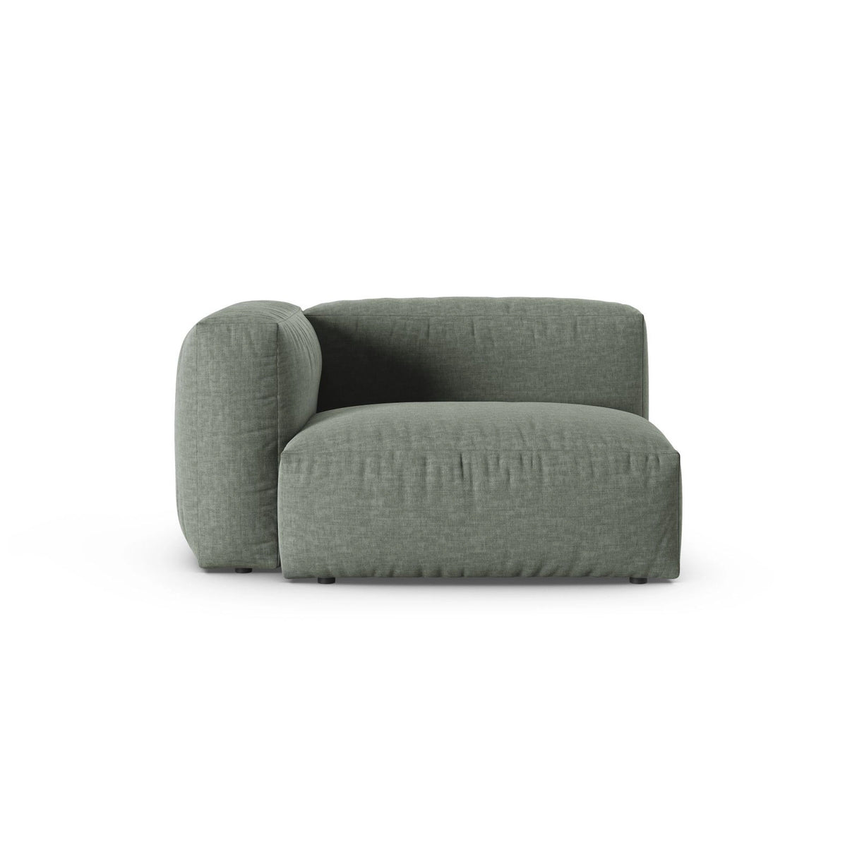 Martina Modulares Sofa Sitzelement, Linke Seite, Sitztiefe 90 cm, aus Strukturierter Stoff in Moosgrün (Boston Water Green), 120x120 cm von Micadoni – Bild 1