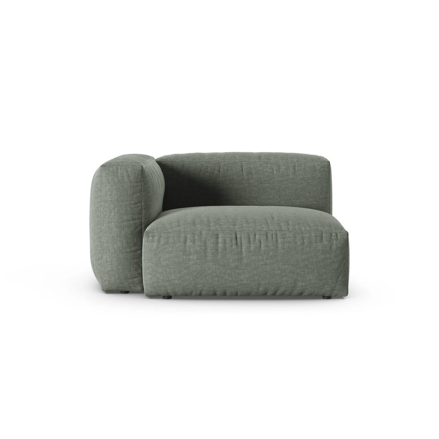 Martina Modulares Sofa Sitzelement, Linke Seite, Sitztiefe 90 cm, aus Strukturierter Stoff in Moosgrün (Boston Water Green), 120x120 cm von Micadoni – Bild 1