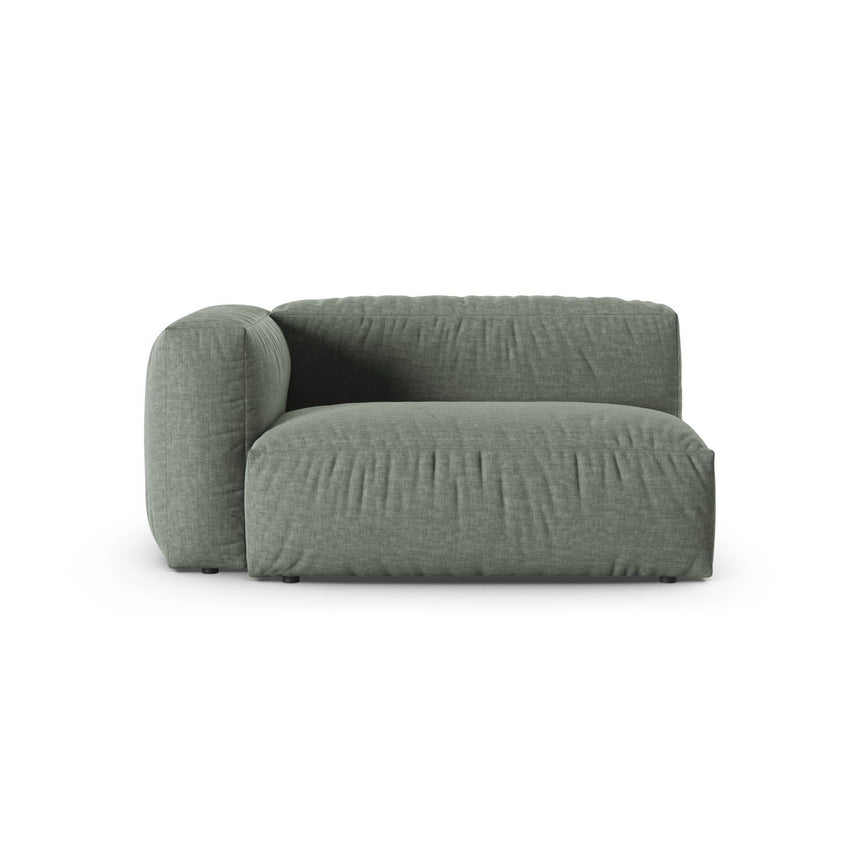 Martina Modulares Sofa Sitzelement, Linke Seite, Sitztiefe 90 cm, aus Strukturierter Stoff in Moosgrün (Boston Water Green), 160x120 cm von Micadoni – Bild 1