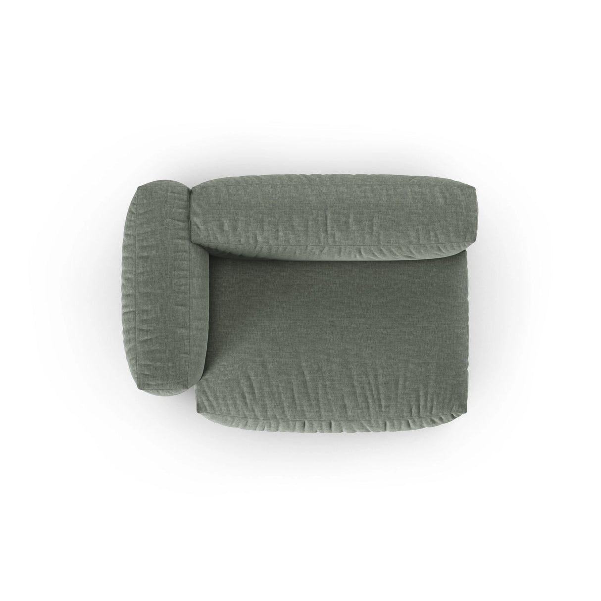 Martina Modulares Sofa Sitzelement, Linke Seite, Sitztiefe 90 cm, aus Strukturierter Stoff in Moosgrün (Boston Water Green), 160x120 cm von Micadoni – Bild 5