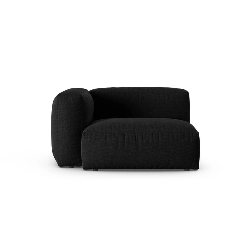 Martina Modulares Sofa Sitzelement, Linke Seite, Sitztiefe 90 cm, aus Strukturierter Stoff in Schwarz (Boston Black), 120x120 cm von Micadoni – Bild 1