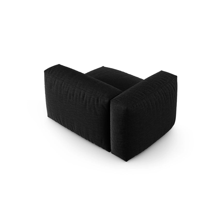 Martina Modulares Sofa Sitzelement, Linke Seite, Sitztiefe 90 cm, aus Strukturierter Stoff in Schwarz (Boston Black), 120x120 cm von Micadoni – Bild 4