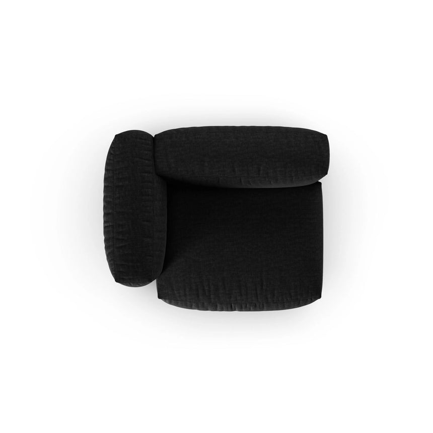 Martina Modulares Sofa Sitzelement, Linke Seite, Sitztiefe 90 cm, aus Strukturierter Stoff in Schwarz (Boston Black), 120x120 cm von Micadoni – Bild 5